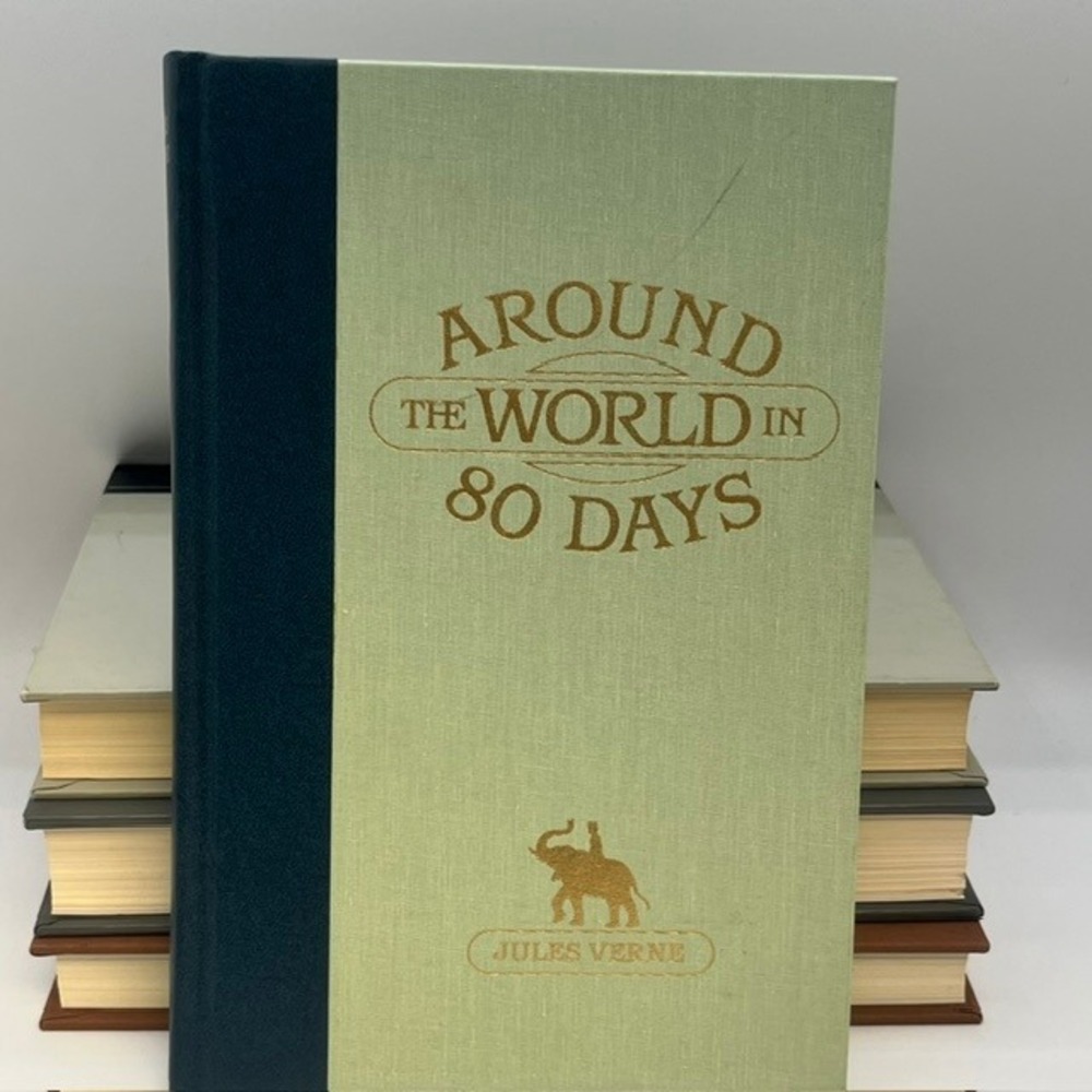 Around the World in 80 Days Jules Verne Readers Digest Hardcover 1988 Gilt Book
